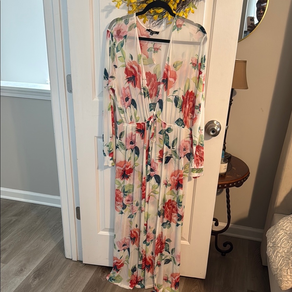 Floral Maxi Dress with Belt